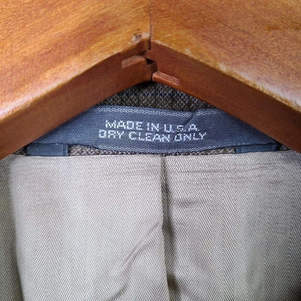 Haggar Jacket Mens 42 Brown Blue Check‎ Blazer 2 Button Suit Coat USA Made